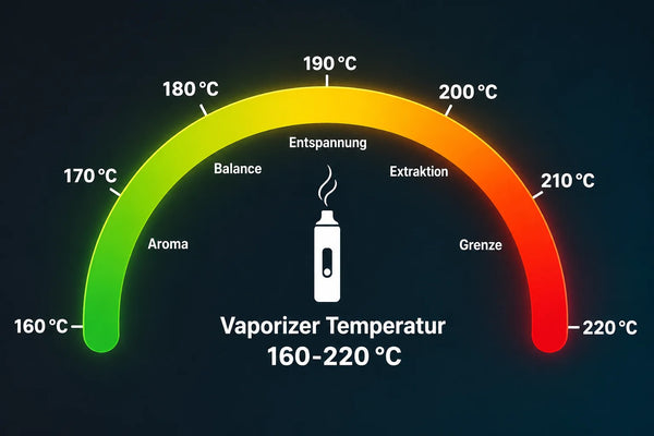 Vaporizer Temperatur von 160 bis 220 Grad Celsius: Aroma, Balance, Entspannung, Extraktion und Grenzbereich im Überblick.