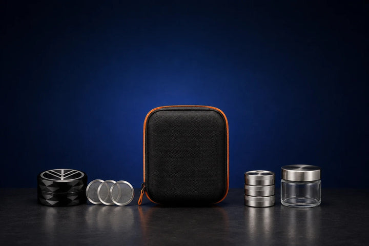 Vaporizer-Zubehör: Case, Dosierkapseln, Kühleinheit, Reinigungspinsel und Siebe
