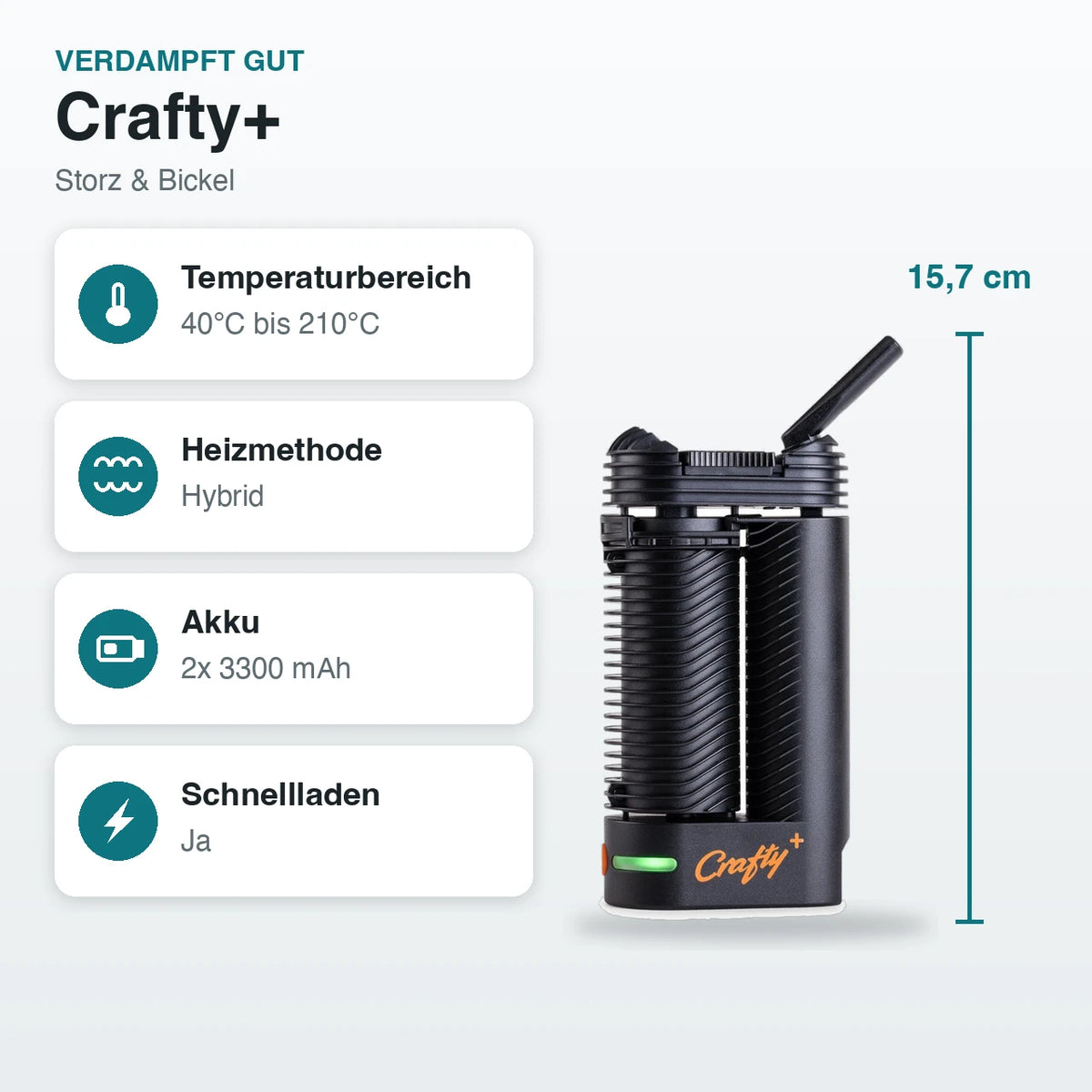 Crafty+ – Technische Daten auf einen Blick